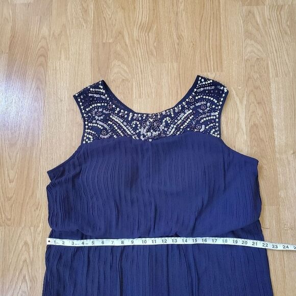 Alex Evenings Sleeveless Micropleated Gown Sz 16W - Picture 10 of 12